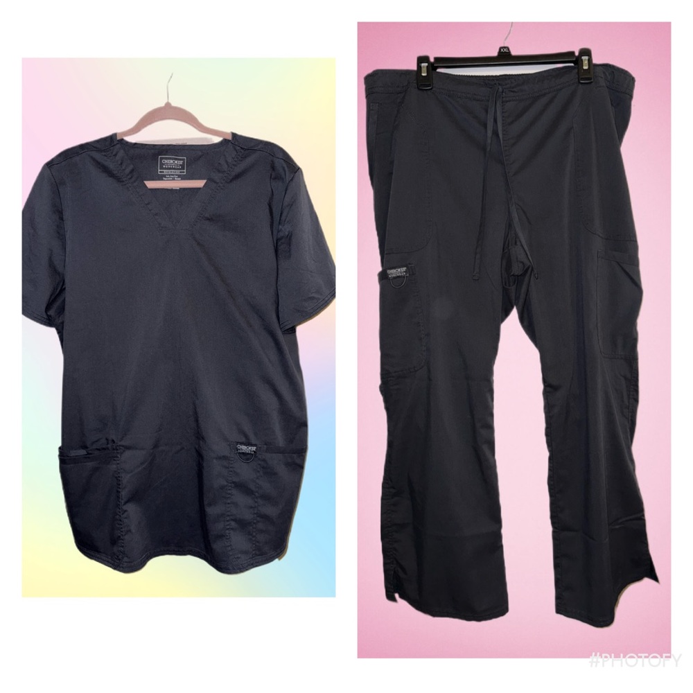 Cherokee Charcoal Scrub Set- XL